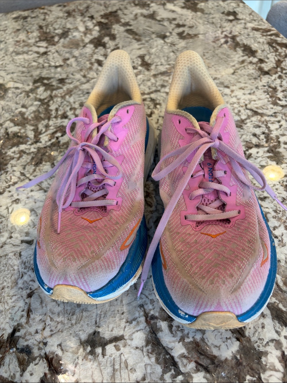 Hoka Women's Pink Running Shoes with Blue Accents size 10 - Picture 2 of 8